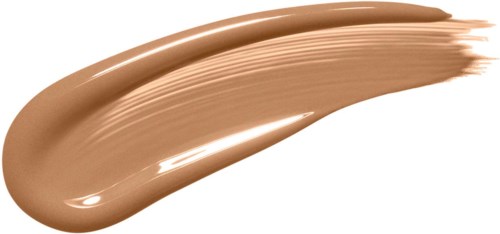 A beige makeup foundation swatch with a smooth, slightly glossy texture on a black background.
