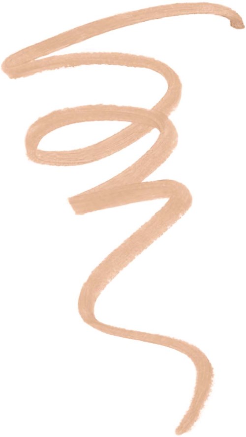 A beige, spiral-shaped line on a white background, looks like a loose, hand-drawn swirl.