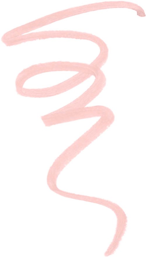 A pink, wavy line drawn with a brush on a white background.