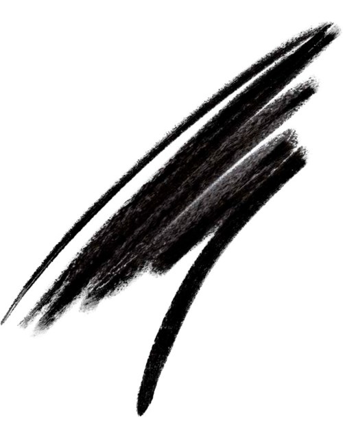 Black brush strokes on a white background, dynamic and artistic. No other objects or details present.