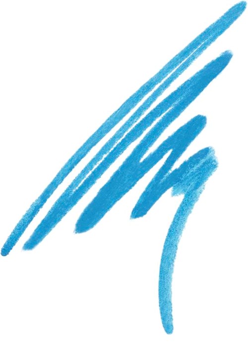 Blue abstract lines and streaks, resembling dynamic brush strokes or scribbles.