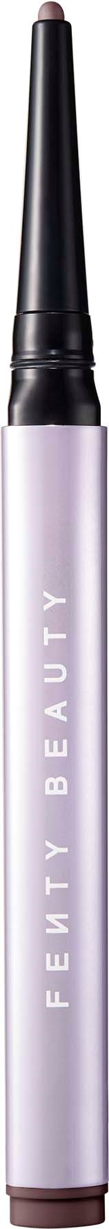 A light purple cosmetic pen with black tip and white writing that says 'Fenty Beauty' on the side.