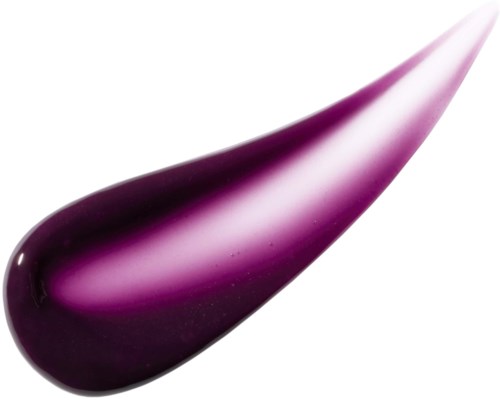 En droplet med nagellack i lila nyanser med glänsande, slät yta och spetsig spets.