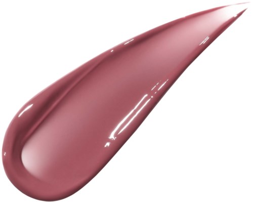 En färgprov av rosa läppstift eller läppglans med glansig yta och slät textur.