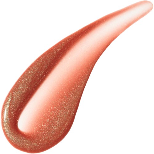 Ett rosa, kurvat, elegant föremål med glittrig yta, som smalnar av till en spets i ena änden.