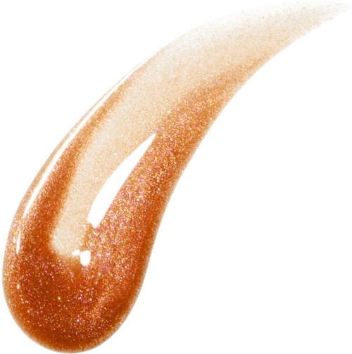 En virvel av glittrig, guldbrun makeupprodukt, troligen highlighter eller bronzer, med en-glänsande, slät yta.