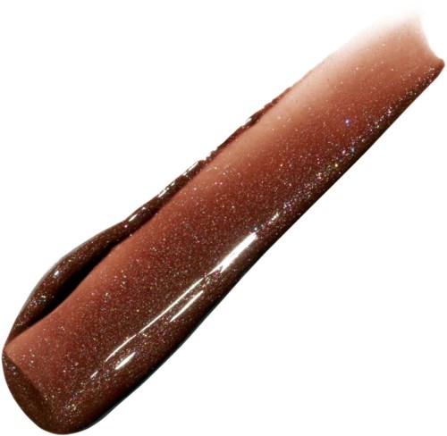 A chocolate bar with a shiny, glittery brown surface and split in two parts.