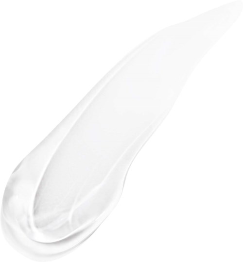 En klar, tjock vätskedropma med en slät, glänsande yta, verkar vara lotion eller gel.