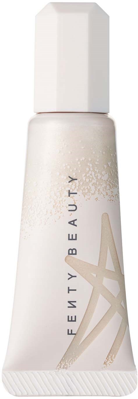 Eine weiße Tube mit weißem Deckel, beschriftet mit 'Fenty Beauty,' wahrscheinlich ein Kosmetik- oder Hautpflegeprodukt.