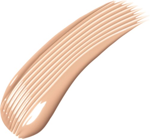 Flera sträck av beige foundation eller concealer sprids jämnt i kurvade drag.
