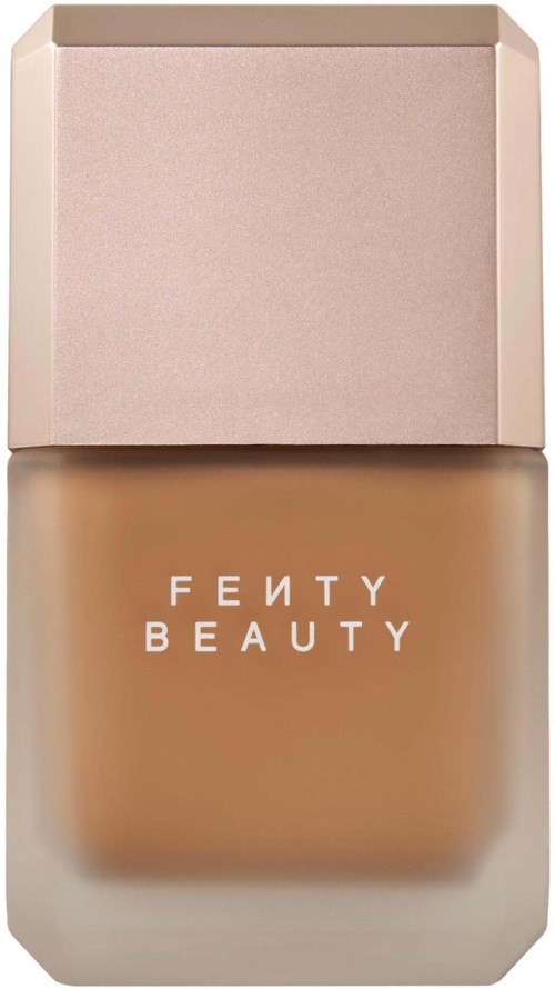 Fenty Beauty foundationflaska med beige lock och tydlig etikett.