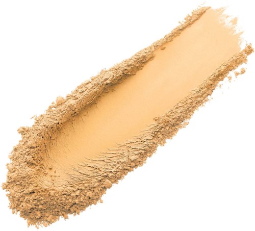 Loose beige powder spread in a long, thin streak on a white background.