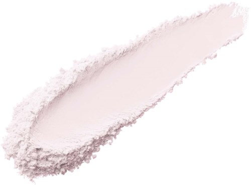 En ljus rosa sminkborste med mjuka borststrån, vinklad mot en vit bakgrund.