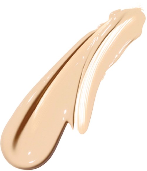 A streak of beige liquid, possibly foundation or paint, on a white background.