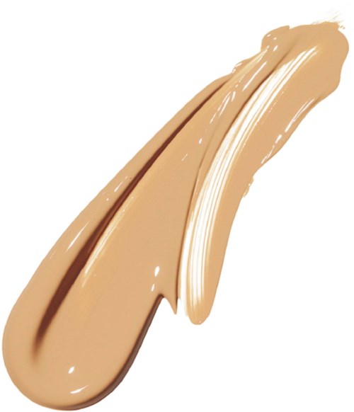 A streak of beige, creamy substance, smooth and glossy, likely a cosmetic or food product.
