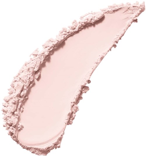 En mjuk rosa ögonskugga med en krossad kant och slät yta. Den ser använd och redo att användas ut.