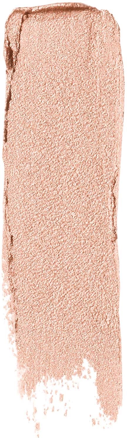 En vertikal, rektangulär, beigefärgad makeupprov med en ojämn yta och kanter.