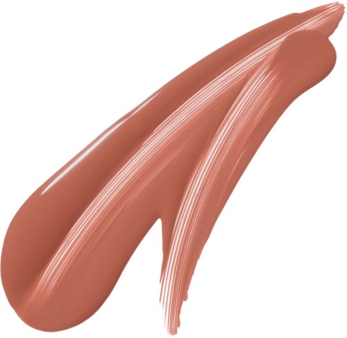 Een monster van lichtbruine make-up of foundation met glad, strepenachtig aanbrengen.