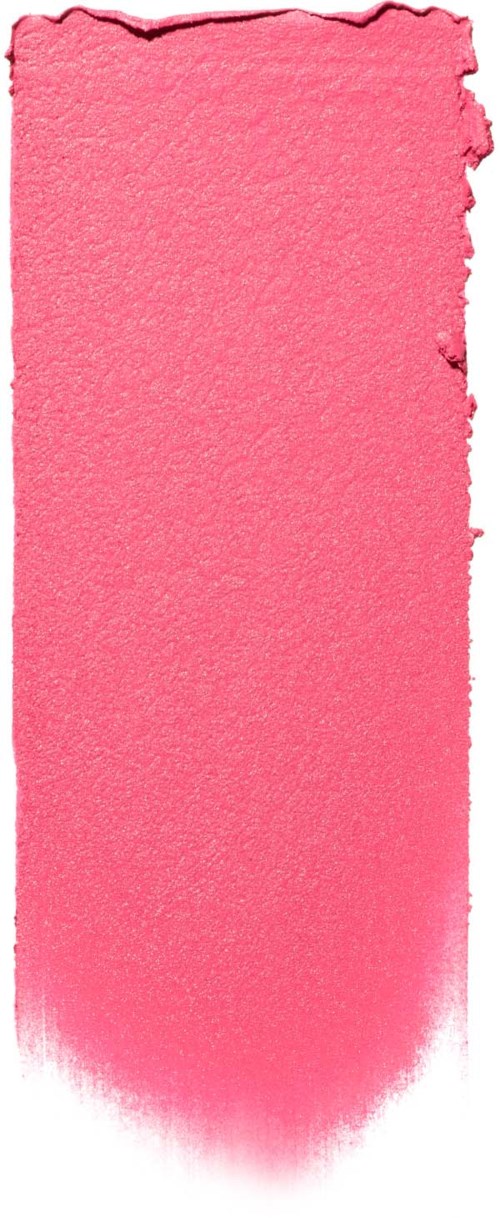A pink watercolor brush stroke on white background, vertical and uneven edges.