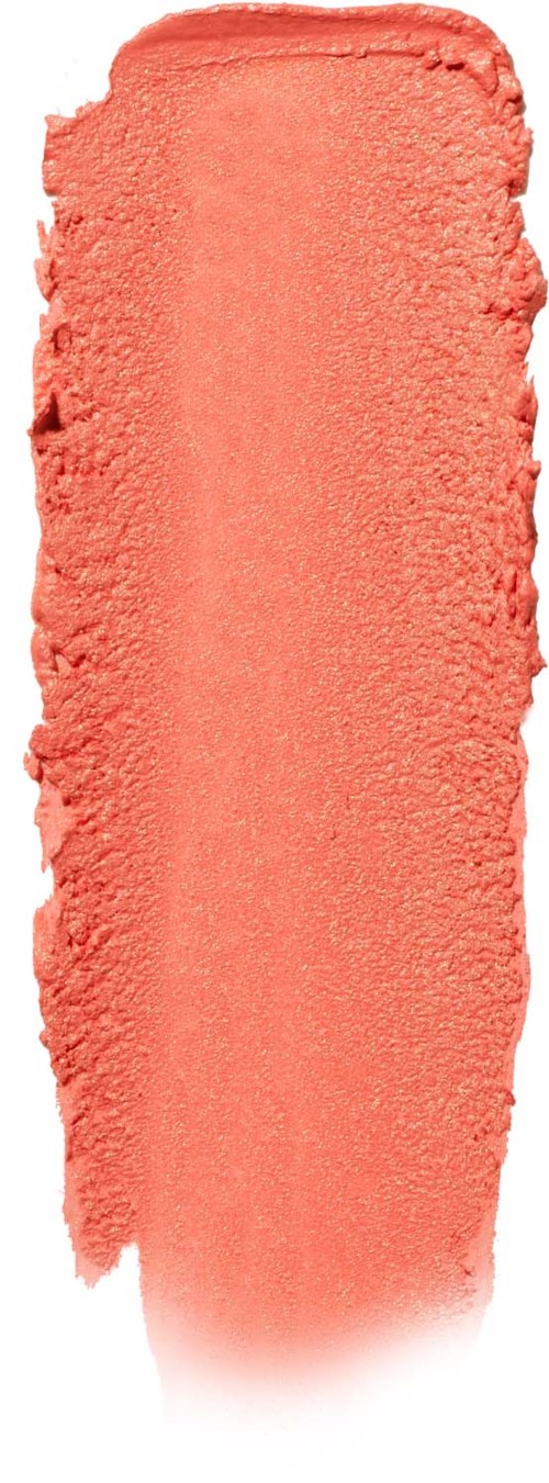 A soft coral or pinkish-orange lipstick smear on a white background.
