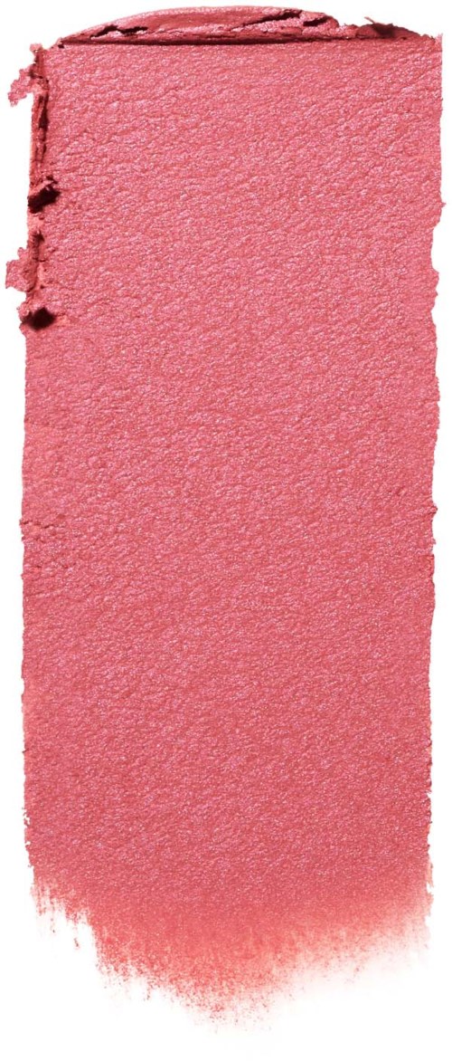 A pink textured makeup blush or eyeshadow with rough edges and a small hole on the side.