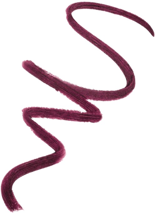 En mörk rosa eller magentafärgad kurvig linje på vit bakgrund. Det ser ut som en penseldrag.