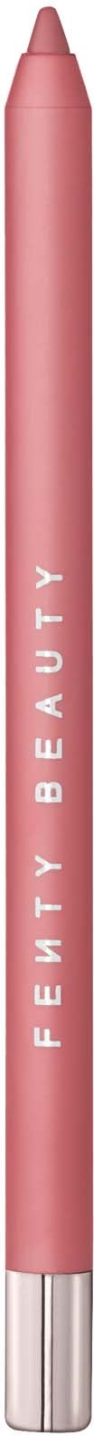 Röd penna med silverspets, märkt 'Fenty Beauty'. Det är en makeup- eller kosmetikpenna.