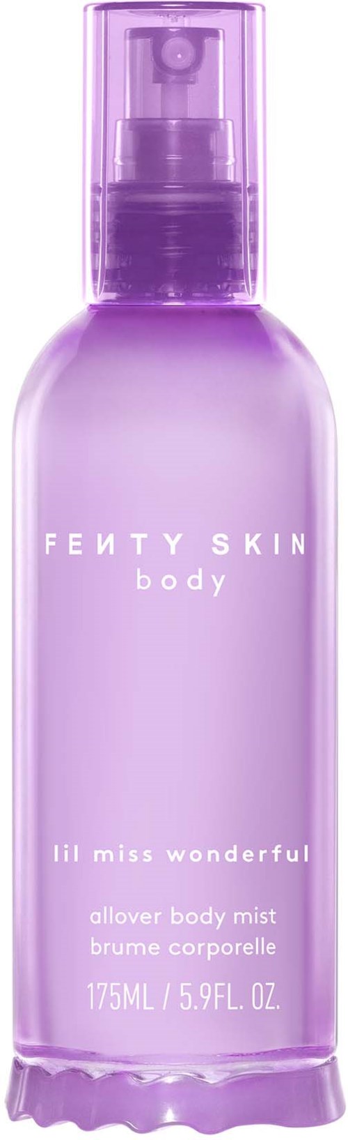 Lilla Fenty Skin kropssprayflaske med spraydyse, mærket lil miss wonderful, 175 ml.