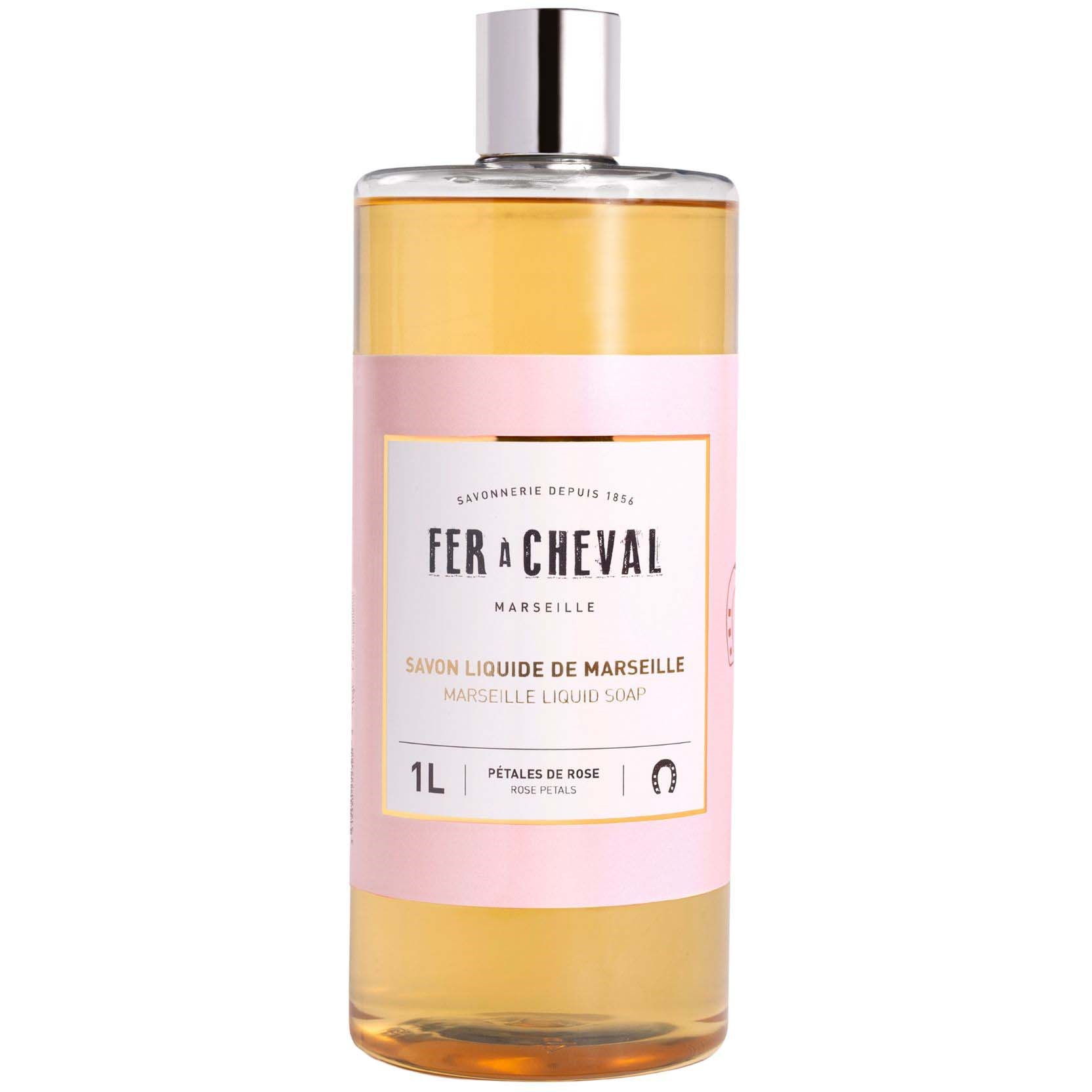 Läs mer om Fer à Cheval Rose Petals Marseille Liquid Soap Refill 1000 ml
