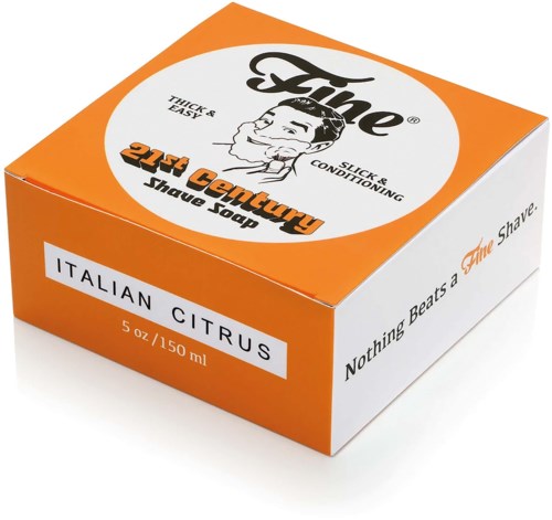 Sæbeemballage i orange og hvid, mærket 24th Century, Italiensk citrusduft, 5 oz.