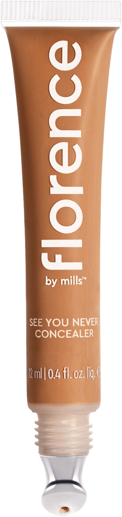 En tub med Florence concealer av Mills med beige färg och vit text.