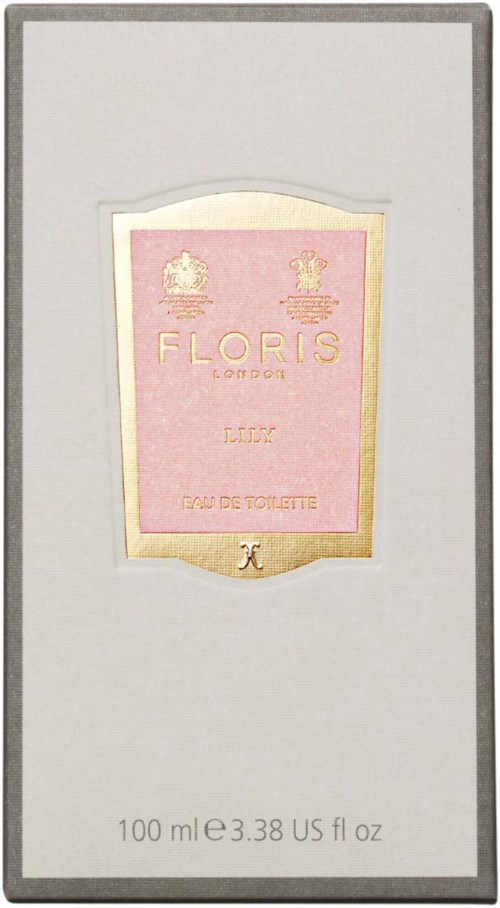 Pudełko perfum z różową i złotą etykietą, nazwa marki Floris London, i pojemność 100 ml.
