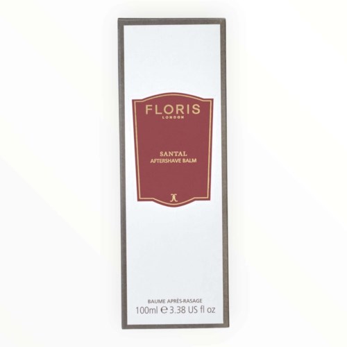 Florist London Santal aftershave balm förpackning med varumärke och produktuppgifter.