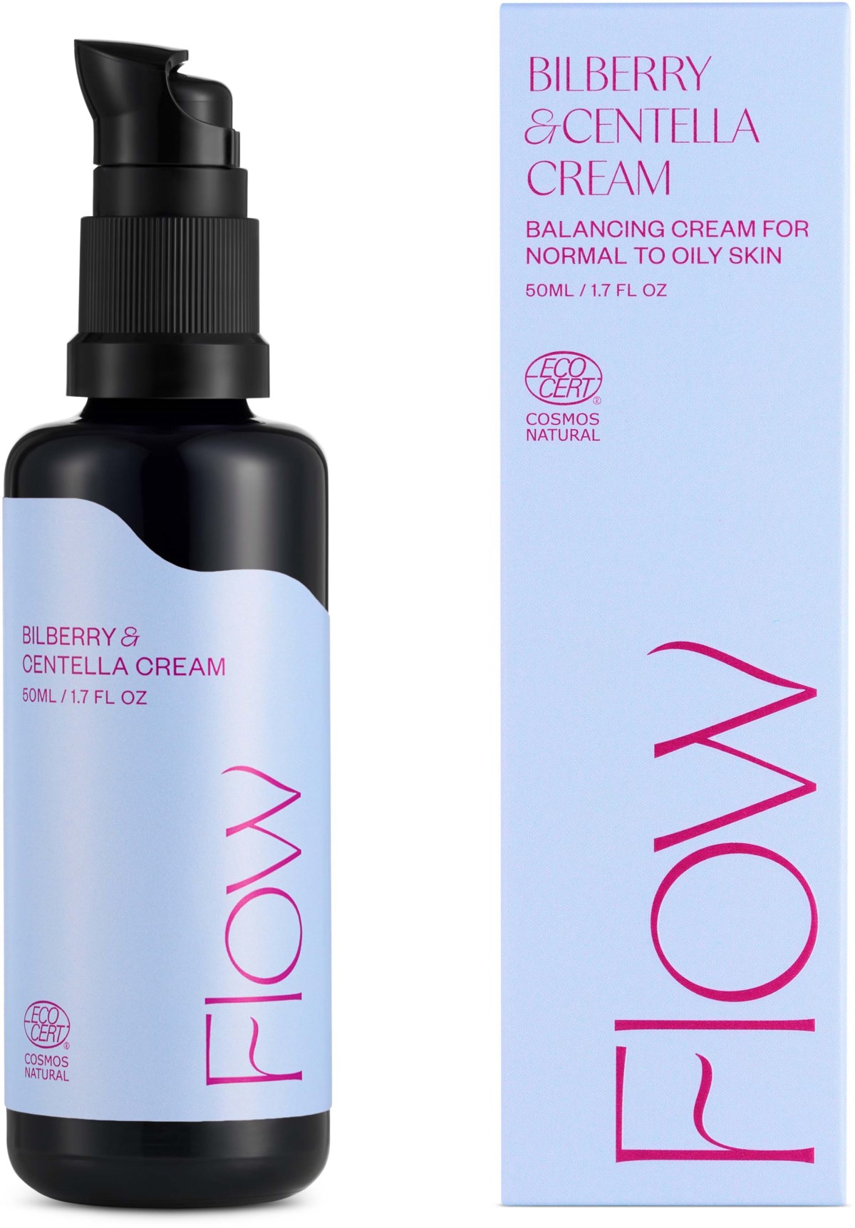 Крем для лица Flow Cosmetics Bilberry & Centella Cream с черникой и центеллой, для нормальной и жирной кожи, 50 мл