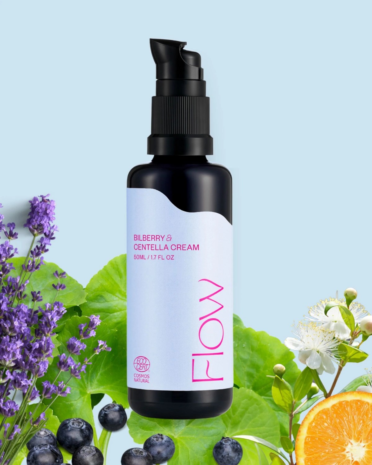 Крем для лица Flow Cosmetics Bilberry & Centella Cream с черникой и центеллой, для нормальной и жирной кожи, 50 мл — фото 3