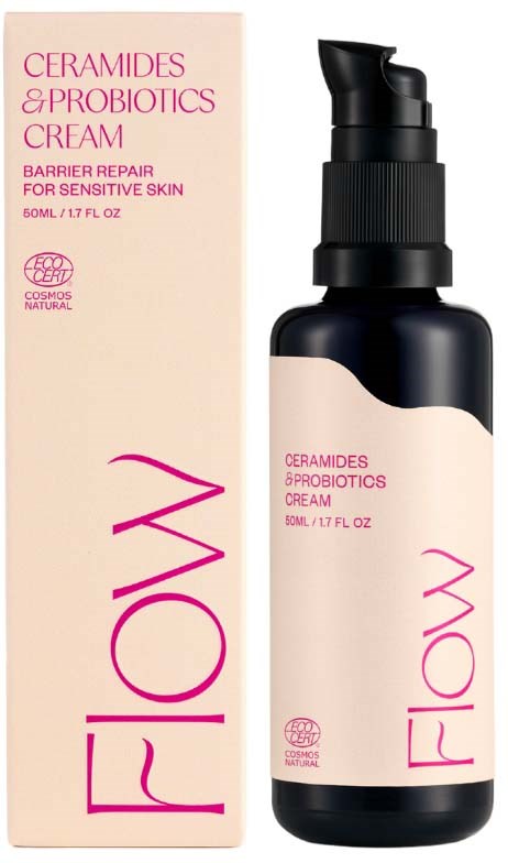 Крем для лица Flow Cosmetics Ceramides & Probiotics Cream с керамидами и пробиотиками, для сухой и чувствительной кожи, 50 мл
