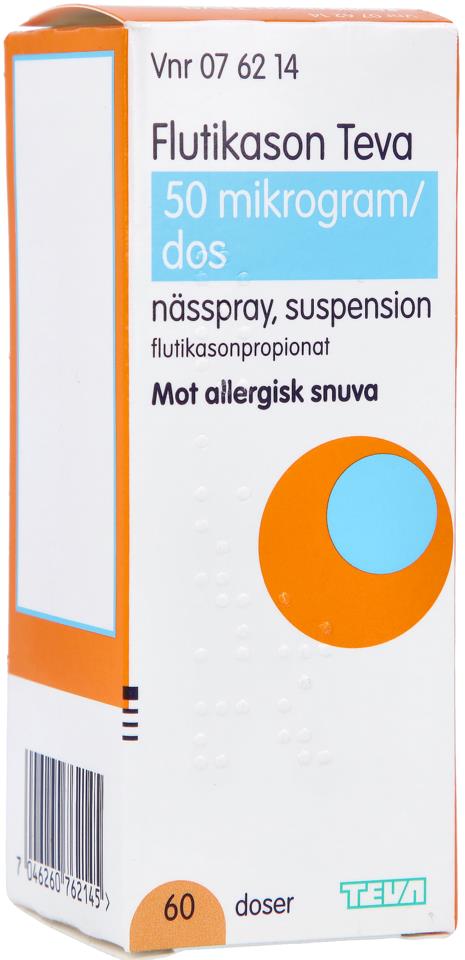 Flutikason Teva Nässpray suspension 50mg/dos 60 doser