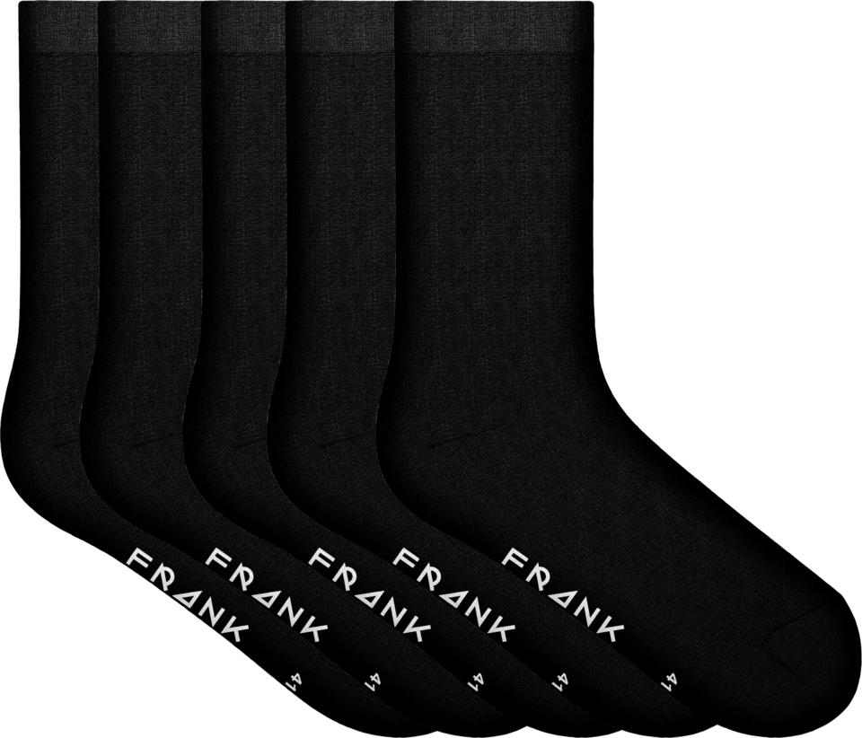 Frank Dandy Bamboo Solid Crew Sock Black 36-40 5-pack