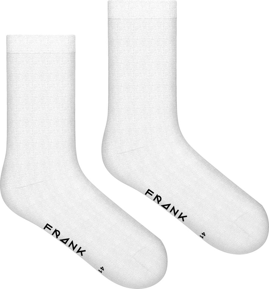 Frank Dandy Bamboo Solid Crew Sock White 36-40