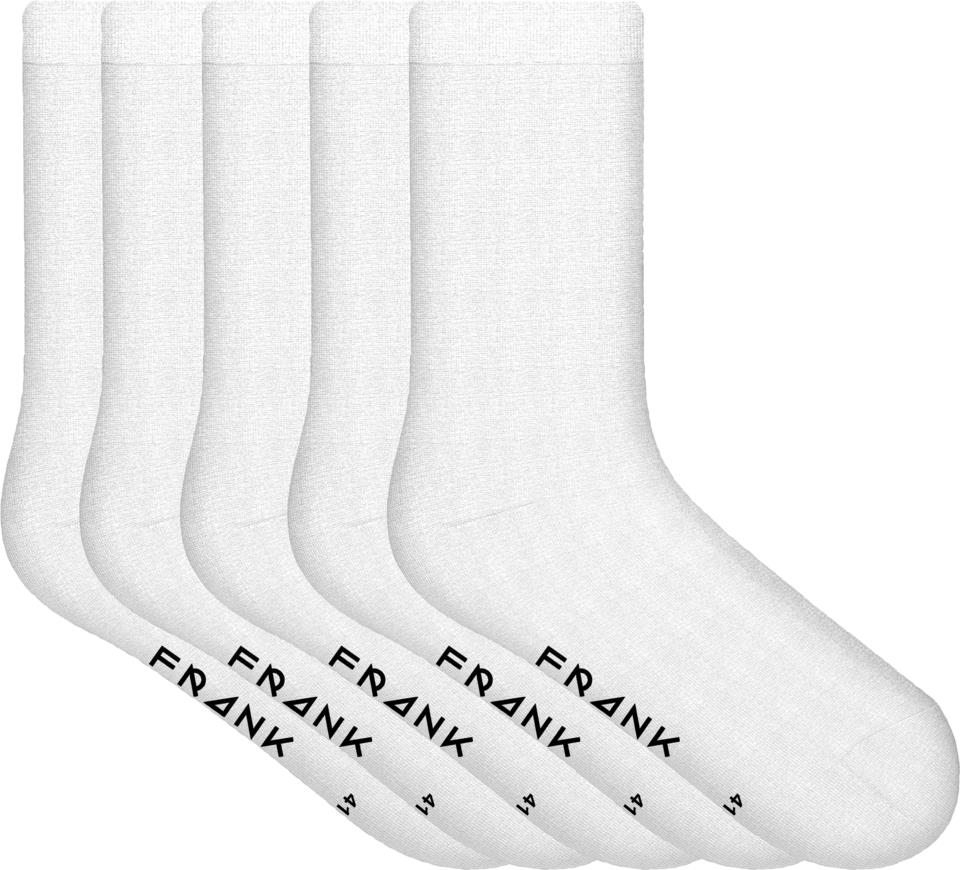 Frank Dandy Bamboo Solid Crew Sock White 41-46 5-pack