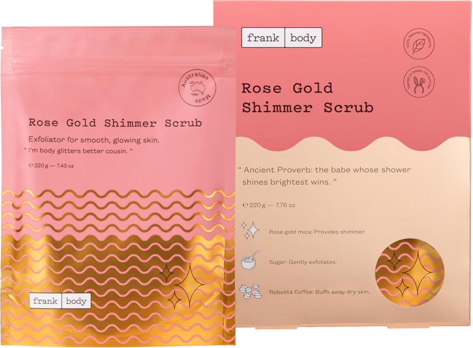 frankbody Rose Gold Shimmer Scrub 220g