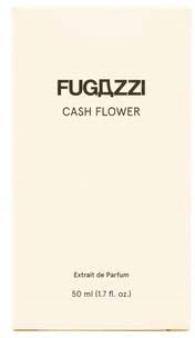 A perfume box labeled "FUGAZZI CASH FLOWER" with the description "Extrait de Parfum," 50 ml in size.