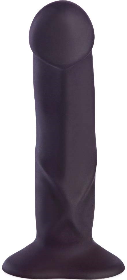 A black, phallic-shaped object standing upright with a rounded top and wide base.