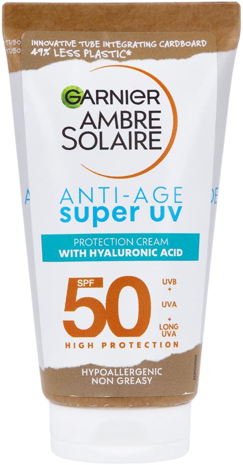 Garnier Ambre Solaire Anti-Age Super UV Protection Cream with Hyaluronic Acid SPF 50  50 ml