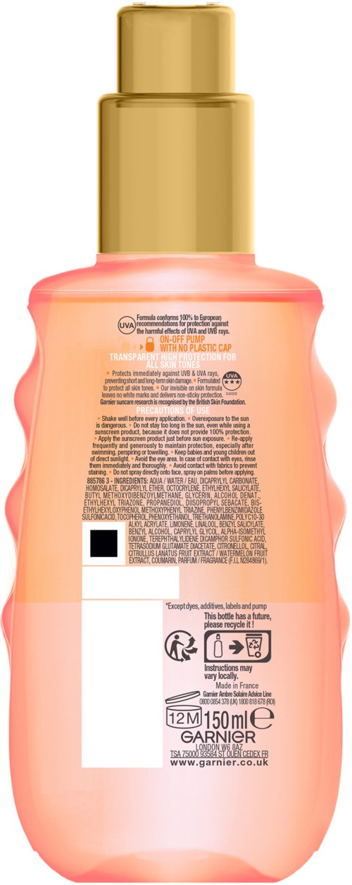 Garnier Ambre Solaire Invisible Protect Glow SPF 30  150 ml