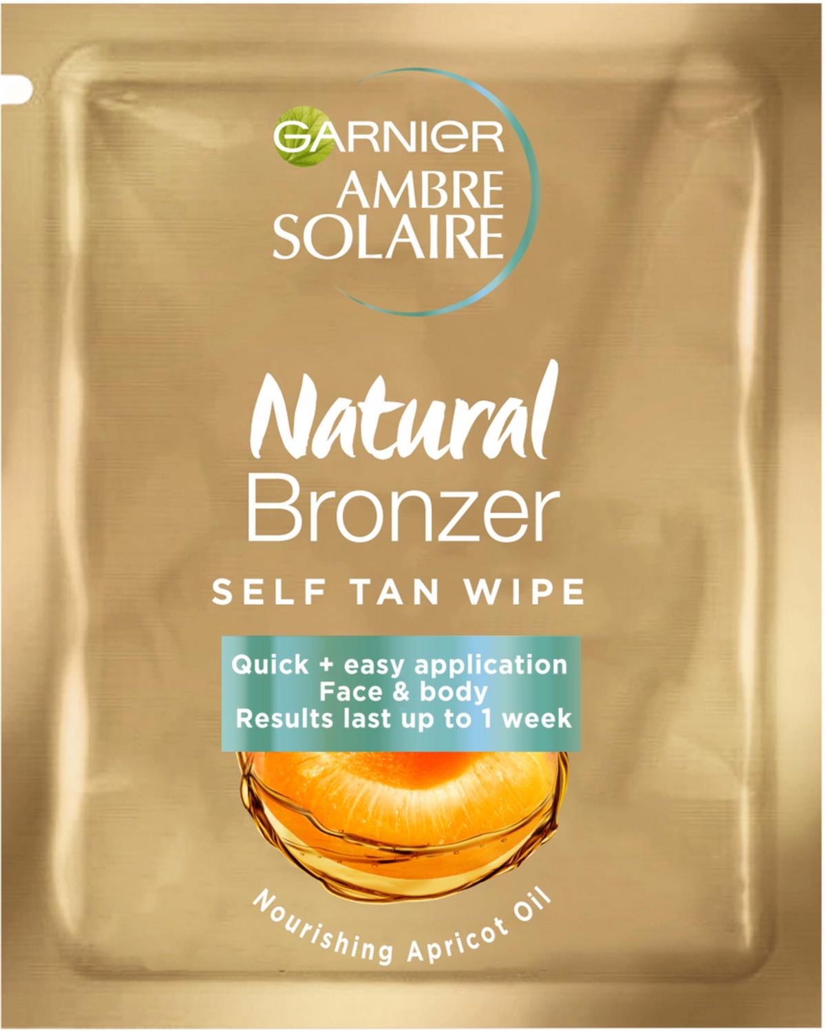 Garnier Ambre Solaire Natural Bronzer Self Tan Wipe 6 ml
