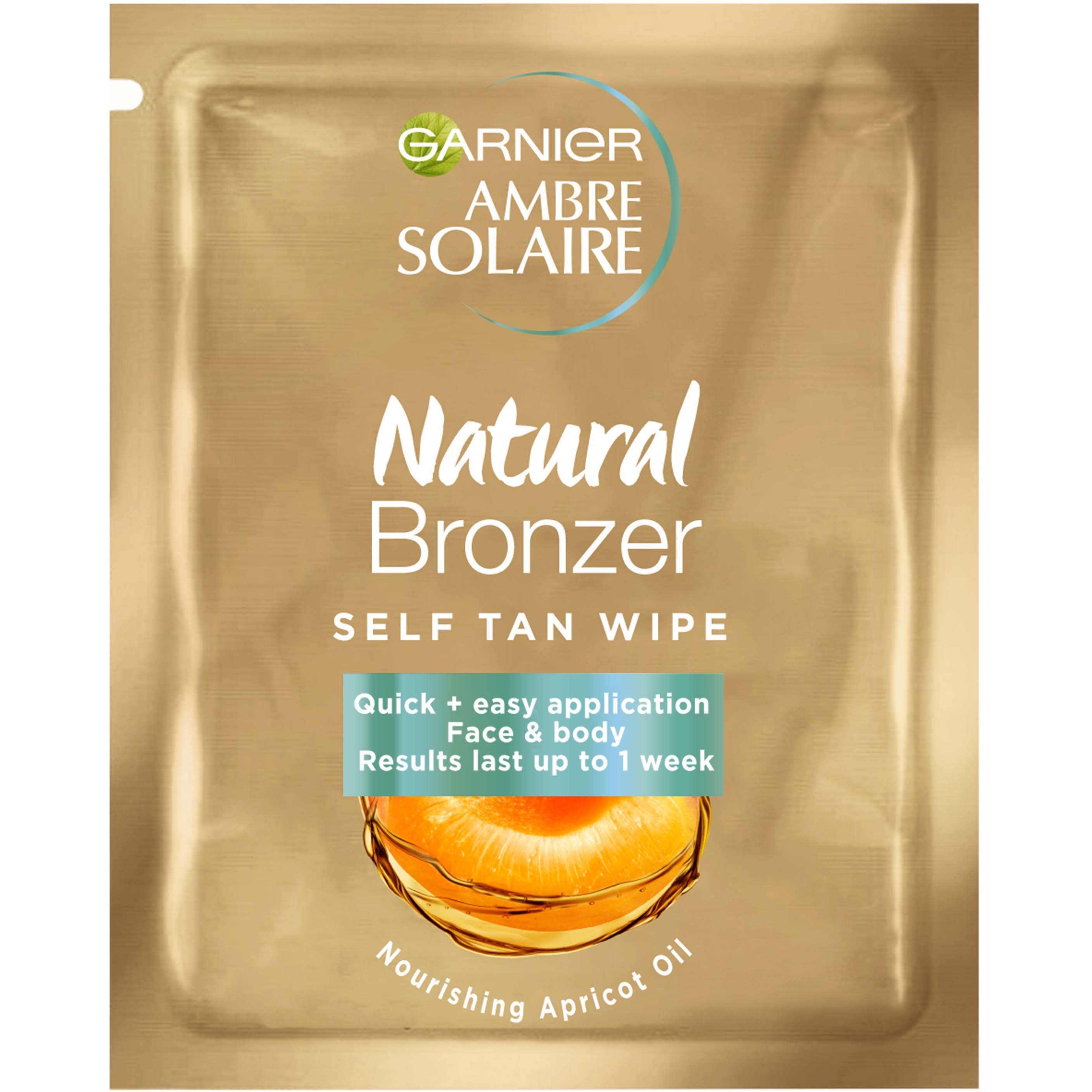 Garnier Ambre Solaire Natural Bronzer Self Tan Wipe 6 ml