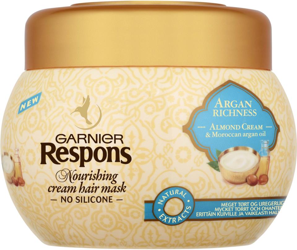 Garnier Argan Richness Nourishing Cream Hair Mask Mycket Torrt Hår 300 ml