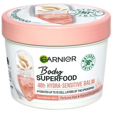 Läs mer om Garnier Body Superfood Oatmilk & Probiotic Hypoallergenic Balm 380 ml