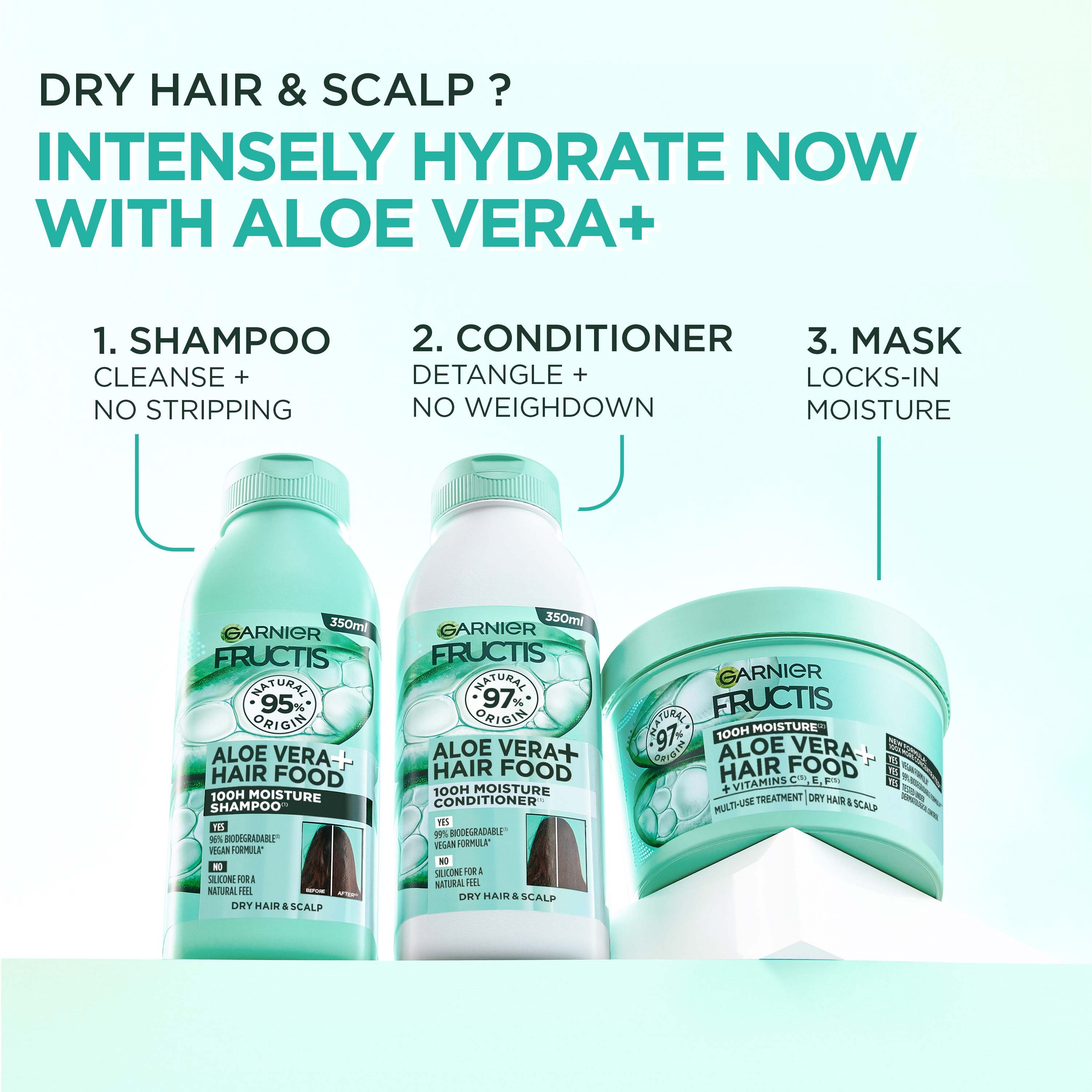 Garnier Fructis Aloe Vera Hair Food Quenching Shampoo 350 ml (obrázok 8)